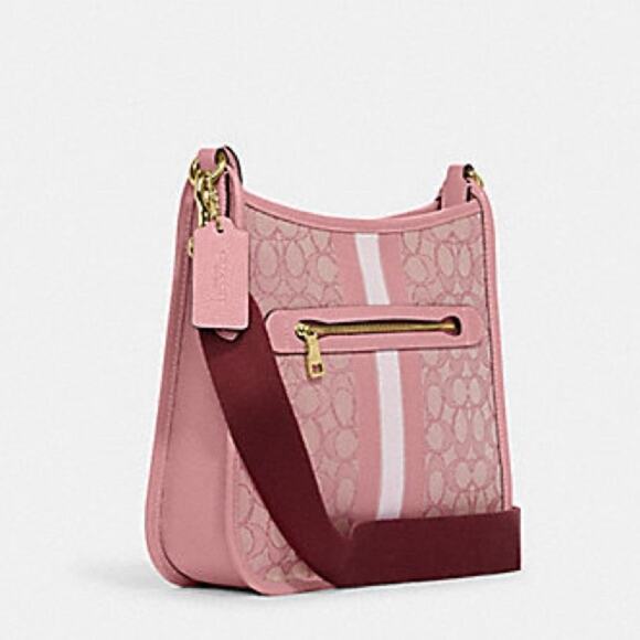 NWT Coach Dempsey File Bag In Signature Jacquard With Stripe And Coach Patch - Picture 8 of 11